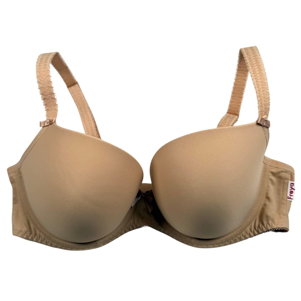 Freya Deco‎ Molded Plunge Bra Womens 36DD Nude Underwire Smooth AA4234NUE